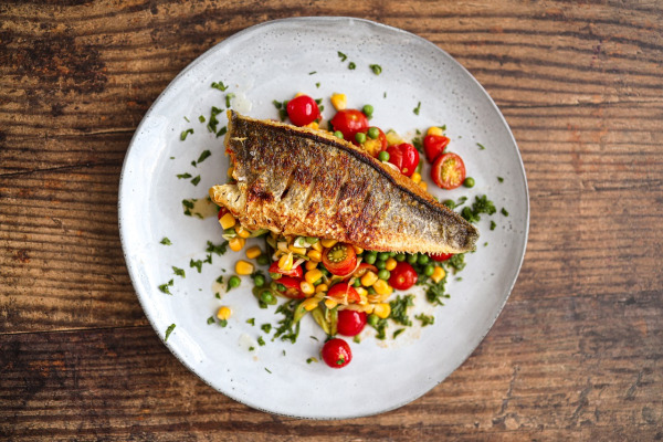 sea bass mediterranean dish